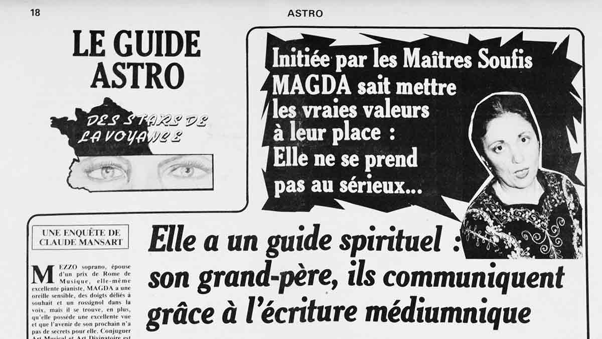 Article sur le magasin Astro à propos de Magda Cornière voyante est son histoire de médium dès sa jeunesse en Bulgarie et Turquie